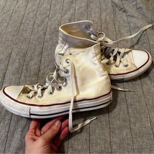 Converse white high tops
